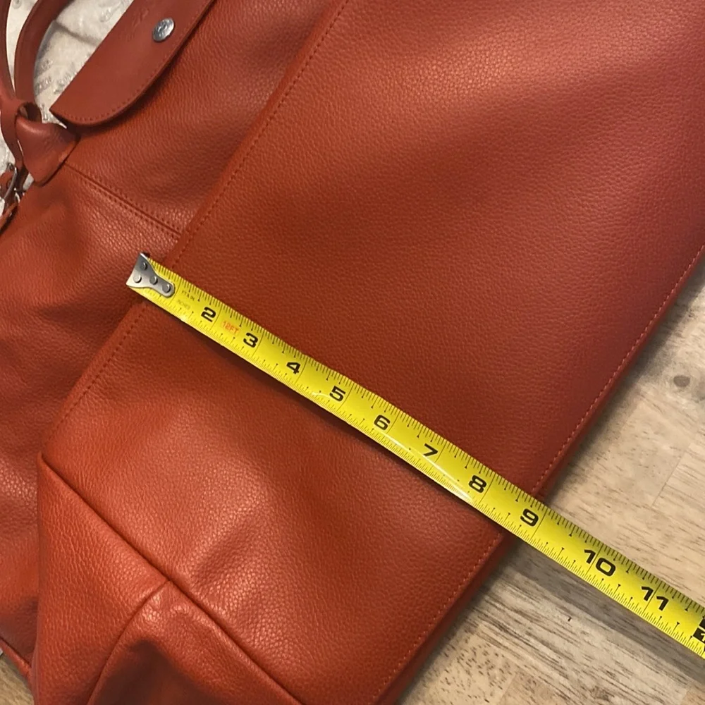 🌾Longchamp Rich Orange 🌾XLarge Leather Travel ✈️ Bag🌾 - Picture 12 of 17